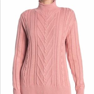 J Crew Mock Neck Cable Knit Sweater women’s Small